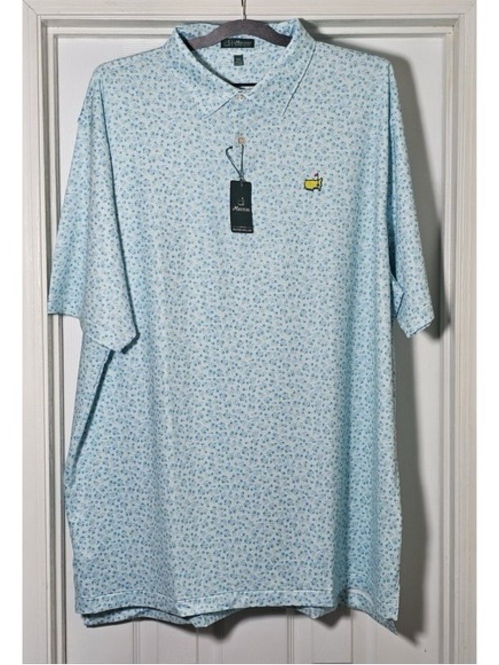 New Masters Peter Millar Blue and White Azaleas Polo